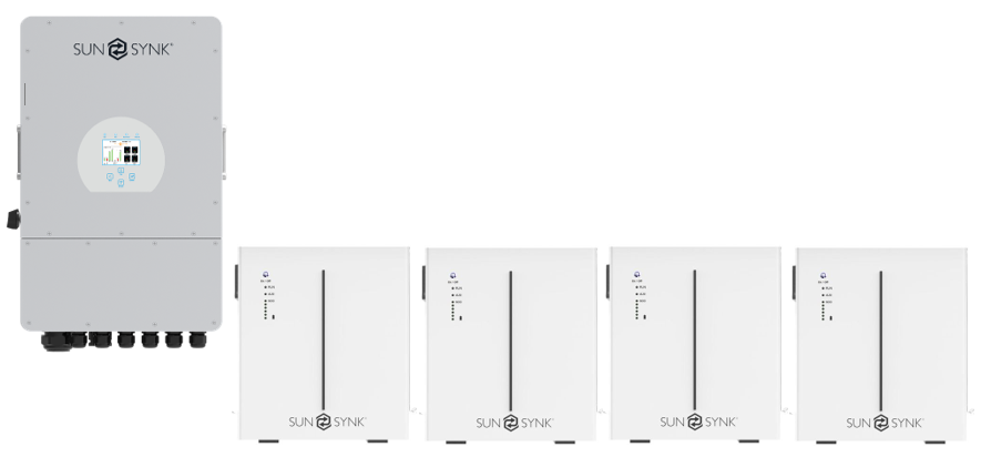 Sunsynk 8kW 10kW + 4stk 5,32kWh