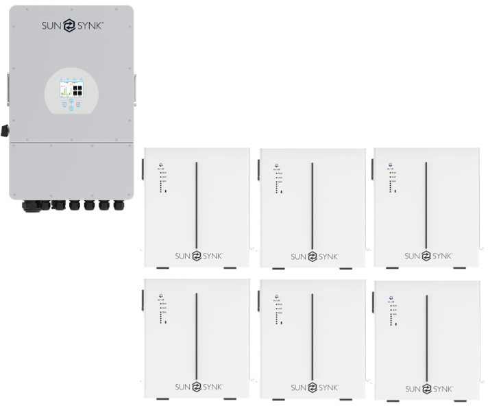 Sunsynk 8kW 10kW + 6stk 5,32kWh